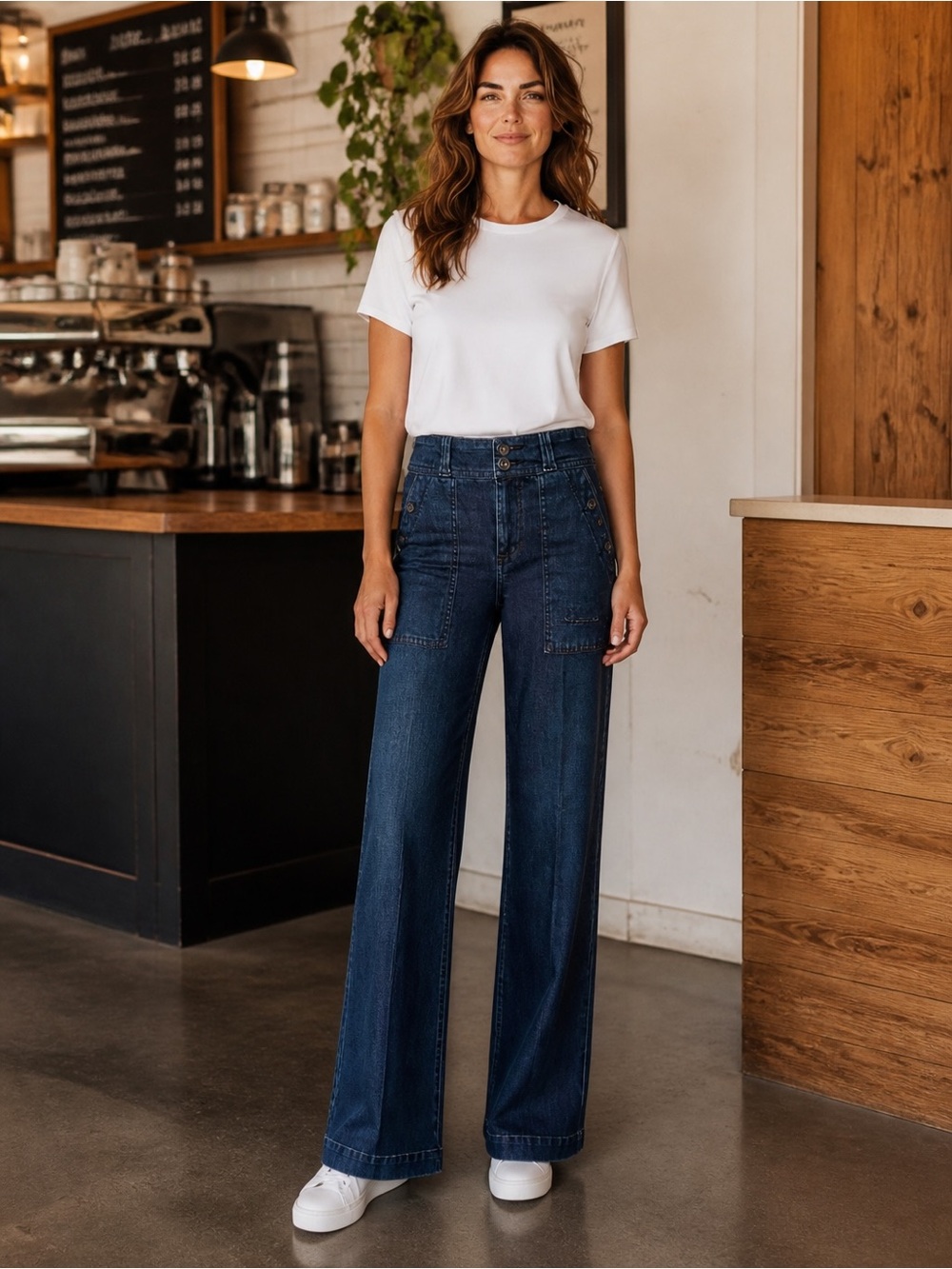 NWT-Daughters of the Liberation Dark Wash Wide flare Leg Jeans size 8